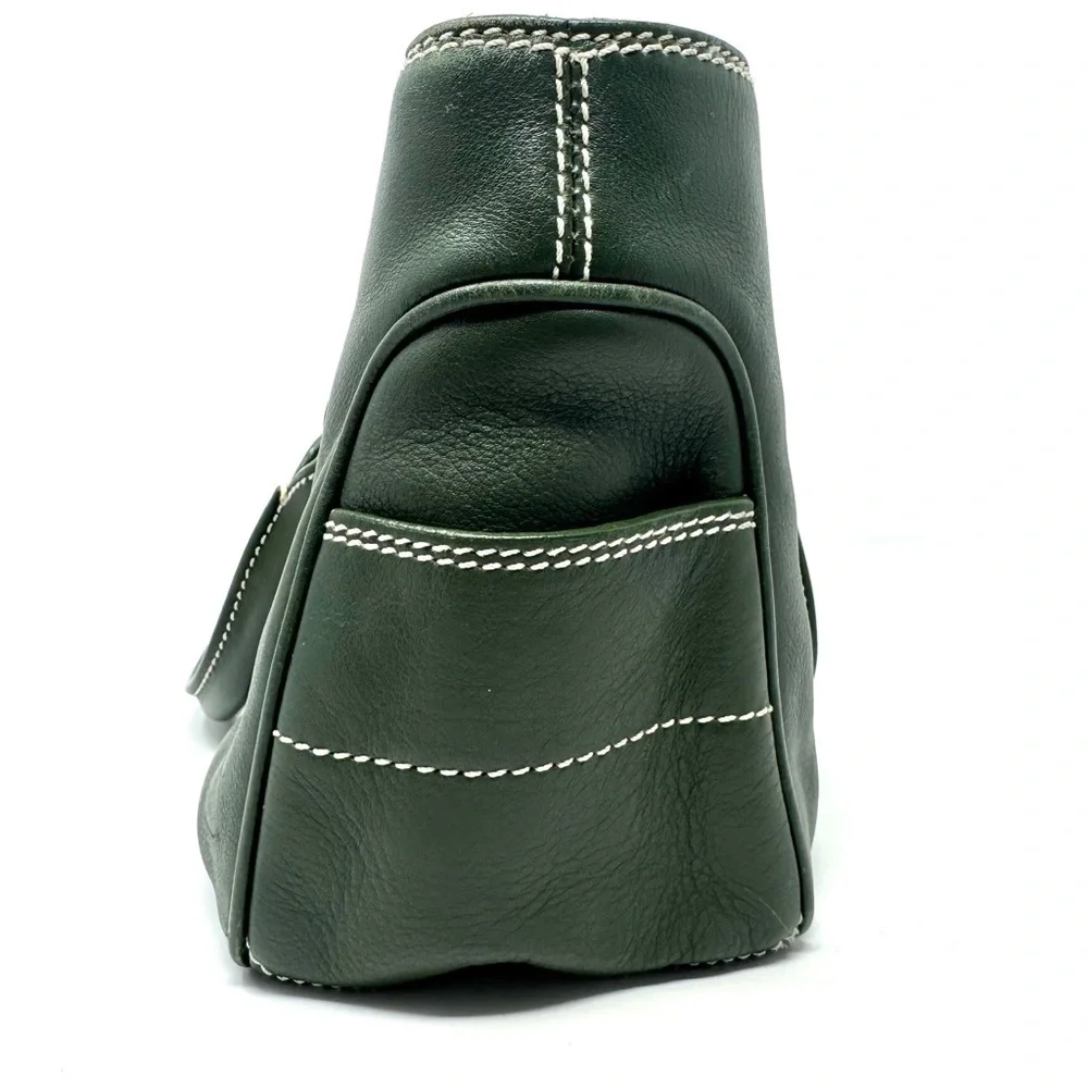 Celine Boogie Bag Vintage Green Leather Top Handle Handbag